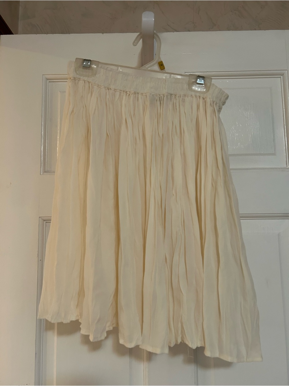 Necessary Objects Cream Pleated Circle Skirt